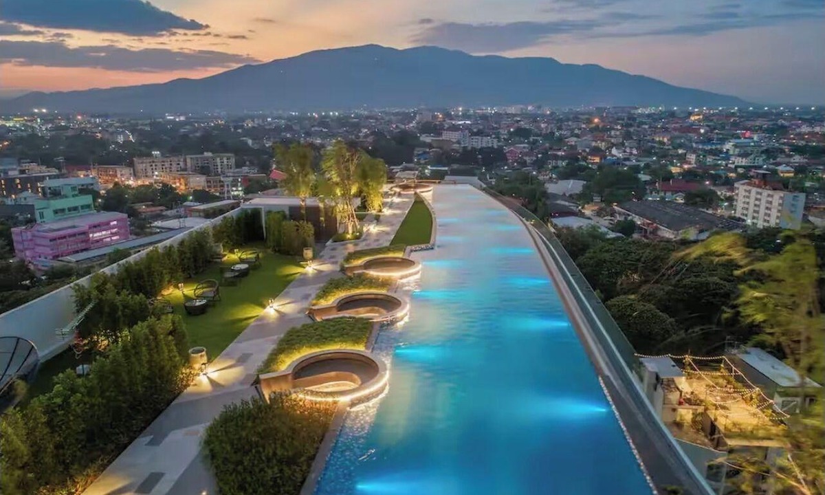 Chang Khlan Apartment | 2 bedrooms, one living room, one bathroom, infinity pool, latex mattress