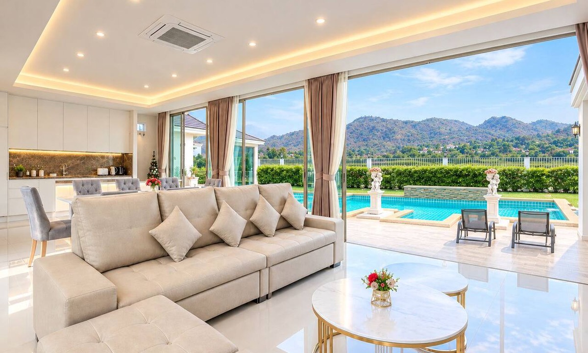 Nong Kae Villa | Luxurious 4-Bedroom Pool Villa with Best Mountain Views, 5 Minutes to Everything