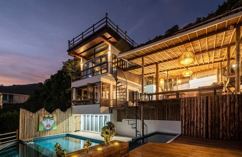 Karon Villa | Ocean Bliss Cliff Top Villa Nai Harn. Uninterrupted ocean views over 4 floors