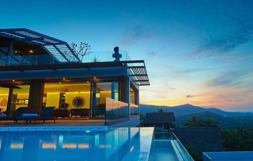 Bophut Hills Villa | 10 Bedroom Twin Seaview Villas 5 star with staff-SDV080A-By Samui Dream Villas