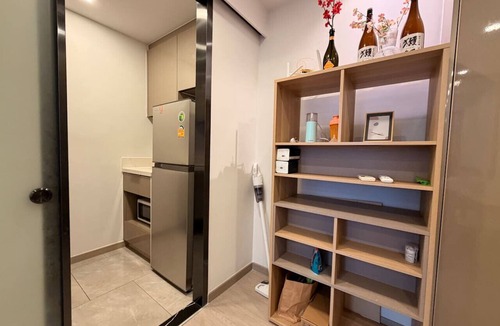 Rama 9 Apartment | King Bed w/Separate Living Room and Kitchen