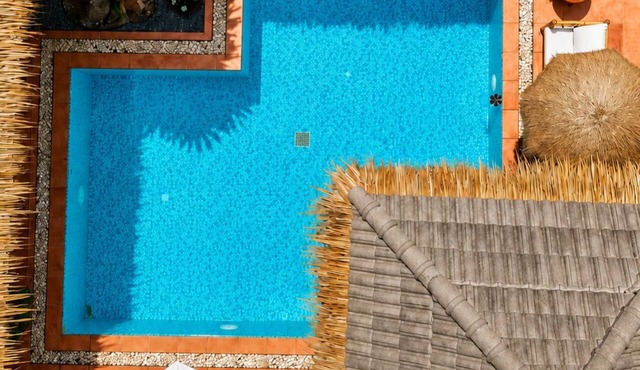 Bohemian-style 4-bedroom villa in Bali with private pool, sauna, and ice bath; beach just a 1-minute walk away in Surat Thani