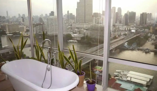 Corner river view one bedroom apartment