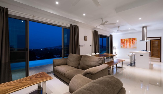 Villa Jasmine Bophut sea view and view of Samui Elephant Haven in Bophut