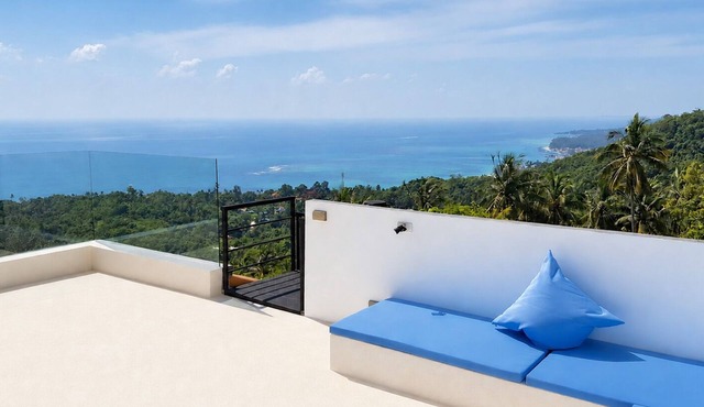 Villa with spectacular sea view & waterfall in Koh Samui
