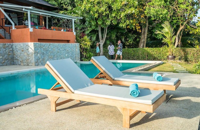 Oceanfront private pool villa with maid and cook