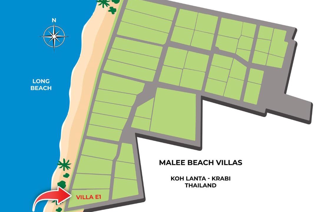 Ko Lanta Villa | Beachfront! 5 Bedrooms - Malee Beach Villa E1