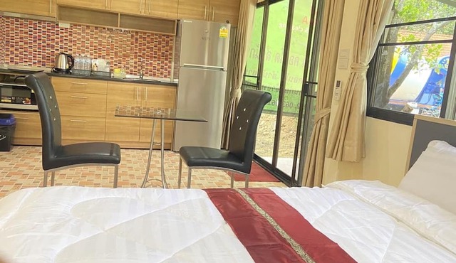 Fully furnished 32 SQM studio with kitchen, wifi and pool access.