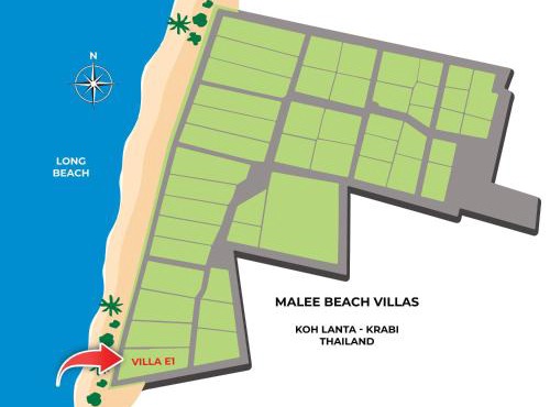 Beachfront! 5 Bedrooms - Malee Beach Villa E1 in Ko Lanta