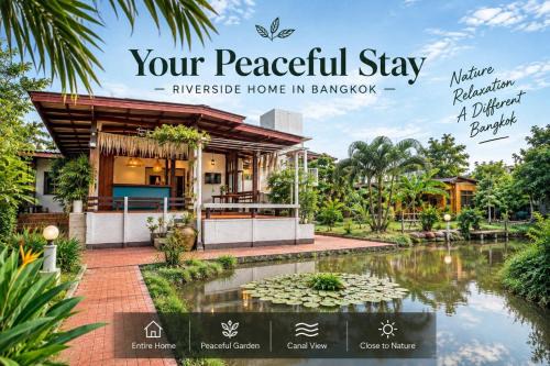 Canal-side Wooden House 3BR Private Garden in Ban Rang Pho